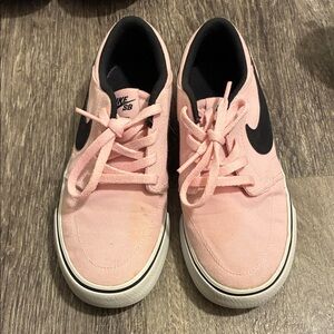 Nike Kids Pink Sneakers with Black Swoosh